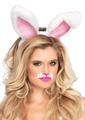 Leg Avenue Plush Bunny Ears - White - One Size