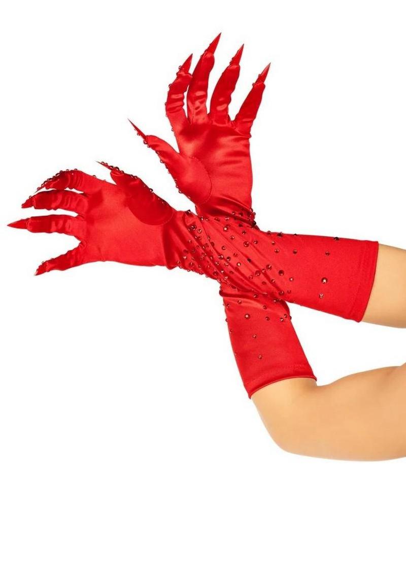 Rhinestone claw gloves sexy costume accessory