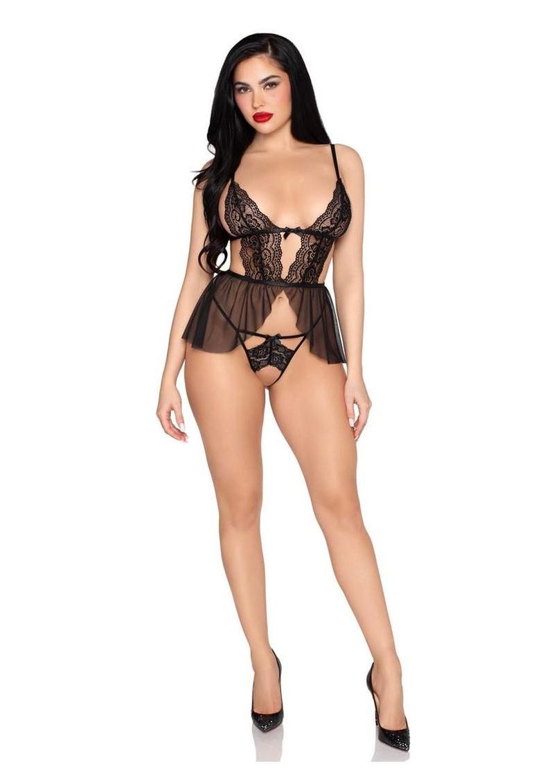 black lace babydoll lingerie