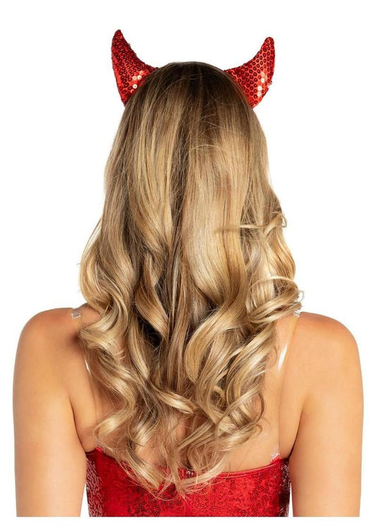 Leg Avenue Sequin Devil Horns - Red - One Size
