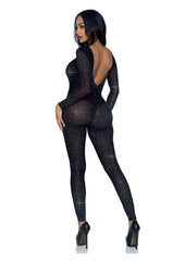 Sheer catsuit front view detail
