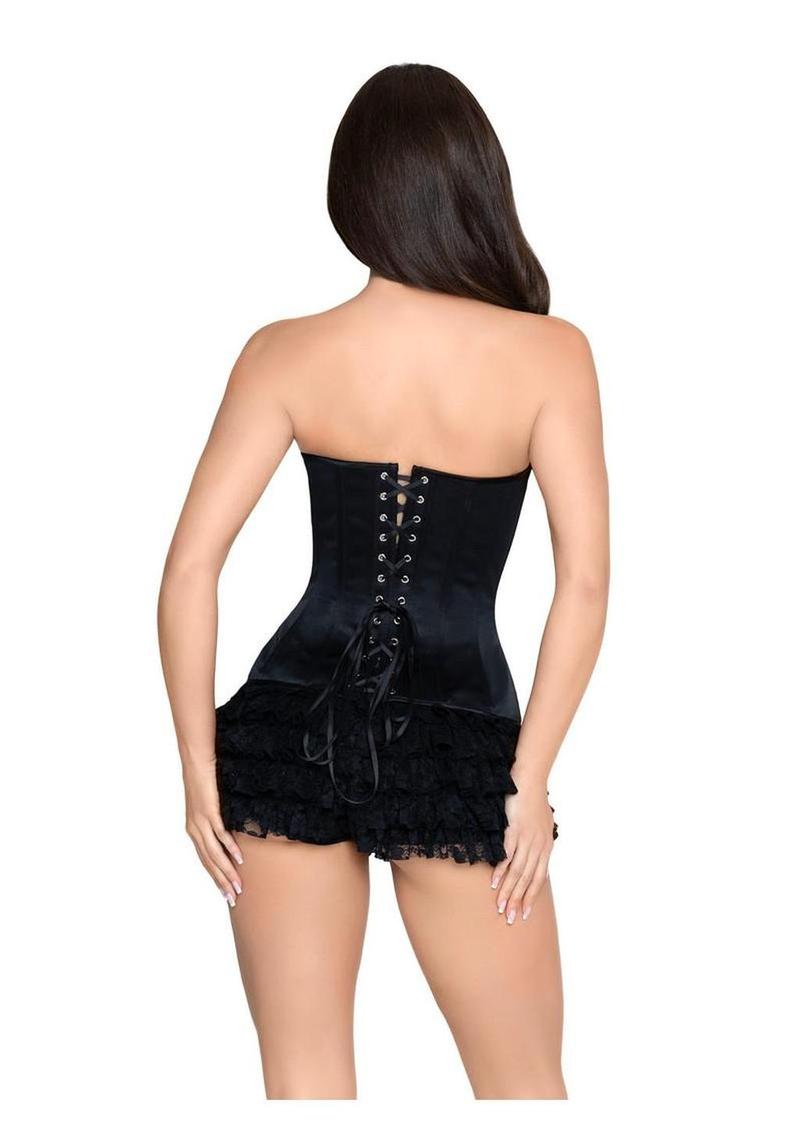 Steel boned satin corset sexy lingerie