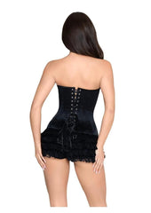 Steel boned satin corset sexy lingerie