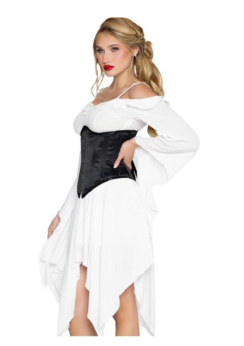 Waist cincher full busk closure detail