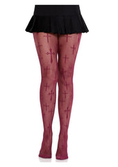 Leg Avenue Worship Me Cross Net Tights Womens Lingerie