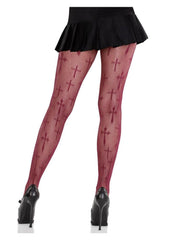 Leg Avenue Worship Me Cross Net Tights Womens Lingerie