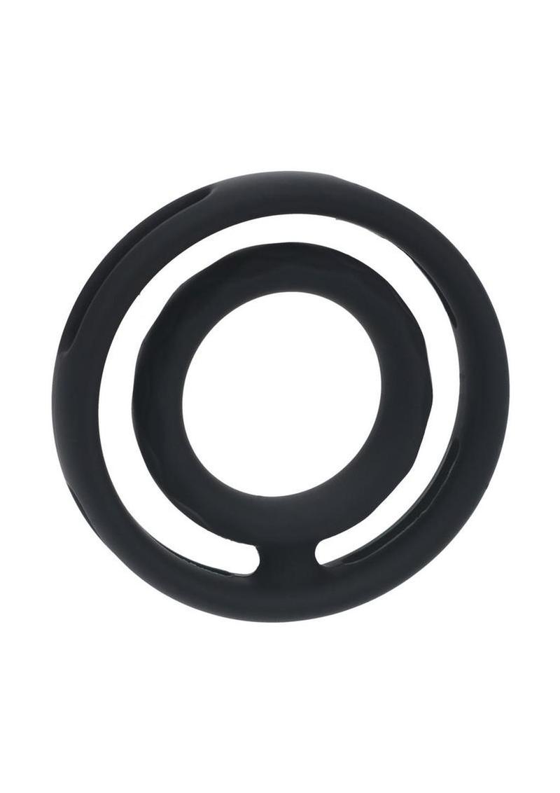 Levelz Classic Grooved Silicone Cock and Ball Ring - Black