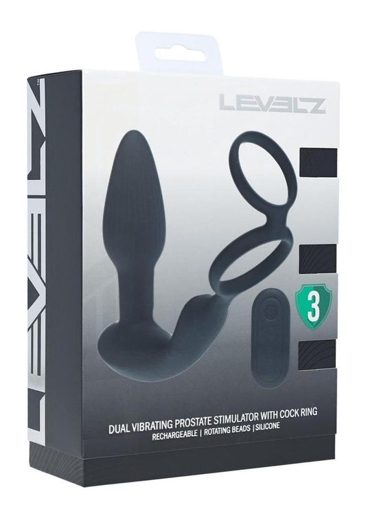 dual vibrating silicone prostate stimulator with rotating beads and remote control