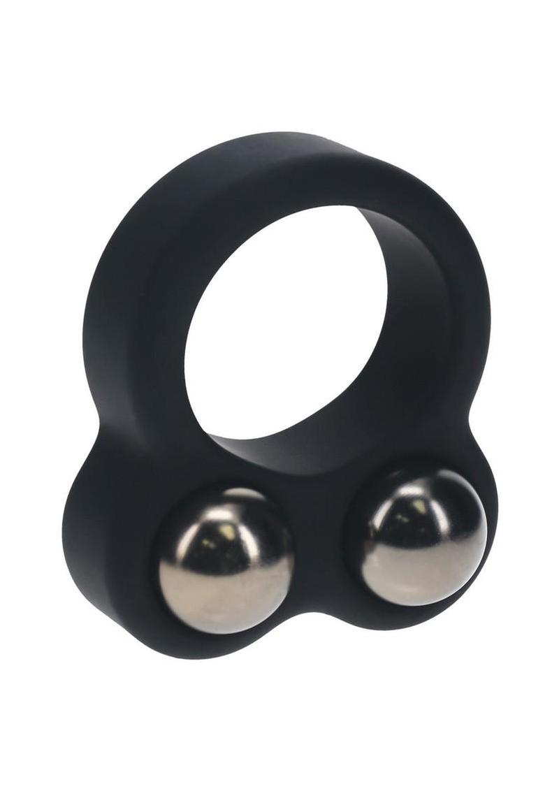 double weighted silicone cock ring providing firm grip and satisfying tension for men