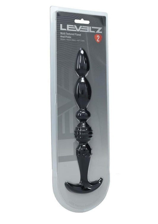 flexible silicone anal toy featuring smooth ribs curves and beads for dynamic sensations- Black