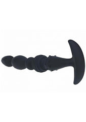 flared base silicone anal probe offering secure fit and flexible multi textured shaft