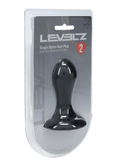 Levelz Single Rattle Liquid Silicone Anal Plug - Black - Small