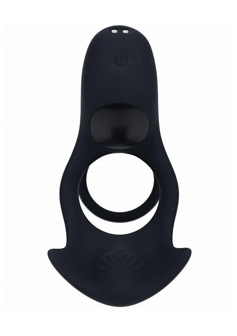 rechargeable silicone cock ring with three motors for intense vibrating pleasure