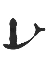 thrusting prostate stimulator with cock ring delivering deep targeted internal and external pleasure