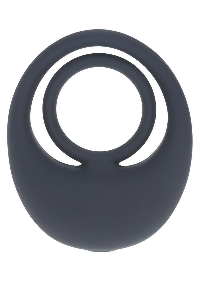 Levelz Vibrating Liquid Silicone Rechargeable Cock and Ball Ring - Black