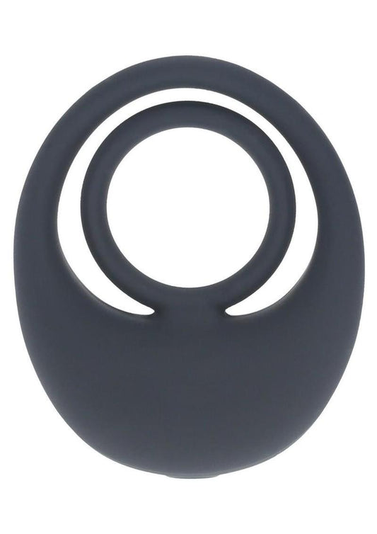 Levelz Vibrating Liquid Silicone Rechargeable Cock and Ball Ring - Black