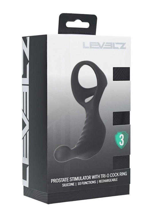 levelz tri o vibrating silicone prostate stimulator with cock ring for dual stimulation and endurance