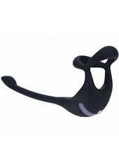 Remote controlled vibrating cock ring with curved prostate stimulator body safe silicone rechargeable waterproof design for men