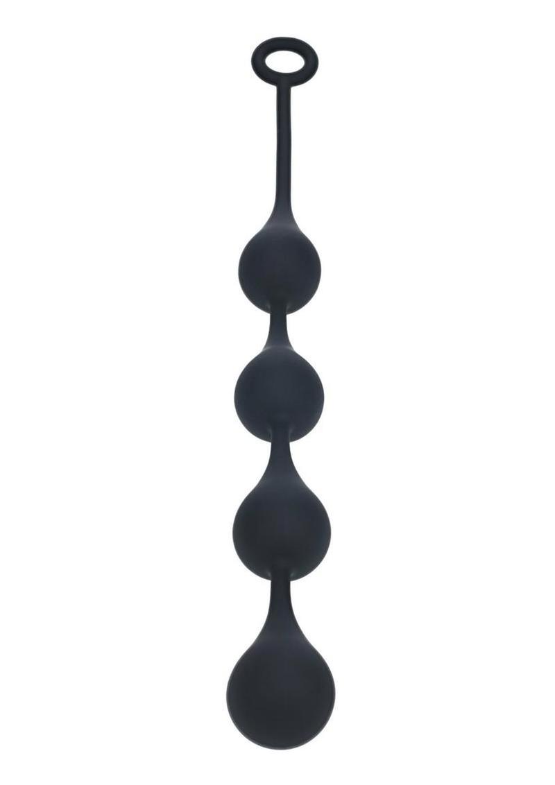 Levelz Waterdrop Silicone Anal Balls - Black - Large - 40mm