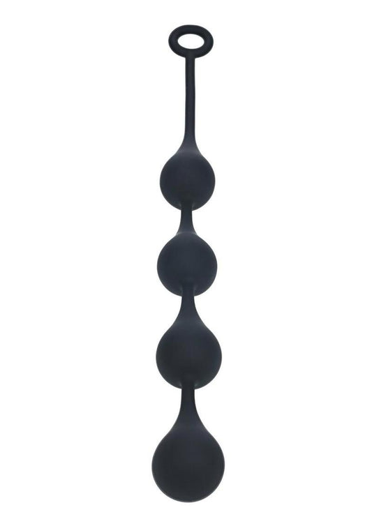 Levelz Waterdrop Silicone Anal Balls - Black - Large - 40mm