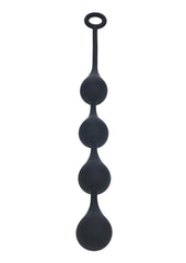 Levelz Waterdrop Silicone Anal Balls - Black - Large - 40mm