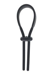 Levelz Wide Adjustable Silicone Lasso Cock Ring - Black - 5mm