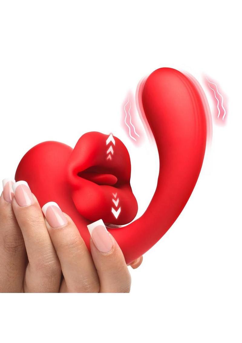red silicone vibrator texture detail