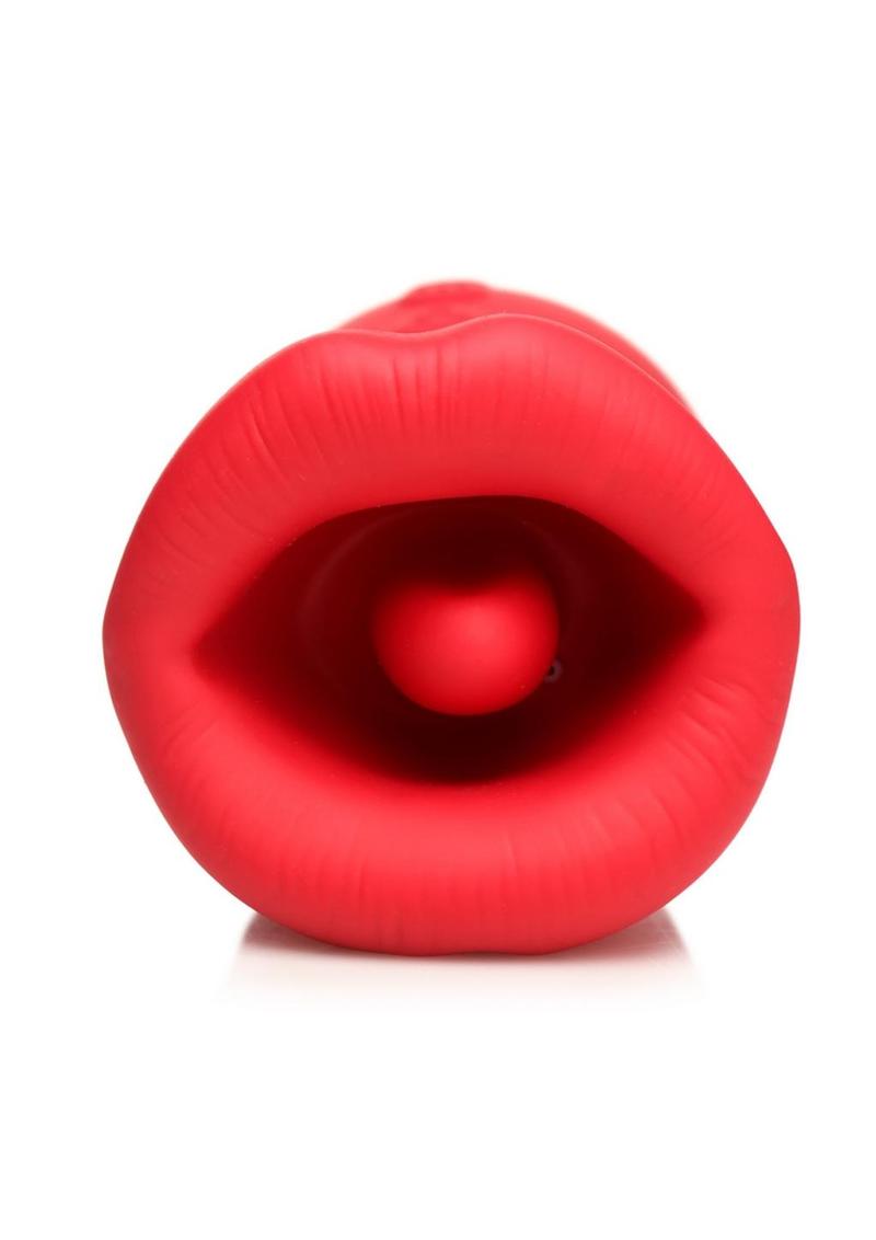 Lickgasm Kiss Me More Kissing, Sucking and Vibrating Rechargeable Silicone Clitoral Vibrator - Red