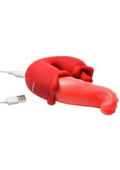 rechargeable silicone licking vibrator with dual stimulation for clitoral and g spot pleasure