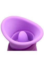 compact female vibrator with tongue motion and suction control