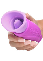 silicone suction vibrator with tongue stimulation female sex toy