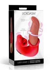 Lickgasm Lusty Licker Rechargeable Silicone Kissing and Licking Tongue Vibrator - Pink/Red