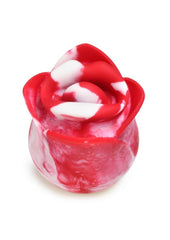 Lickgasm Sweet Kiss Kissing and Vibrating Rechargeable Silicone Clitoral Stimulator - Red/White Swirl