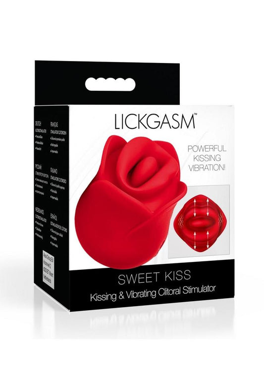 Lickgasm Sweet Kiss Kissing and Vibrating Rechargeable Silicone Clitoral Stimulator - Red