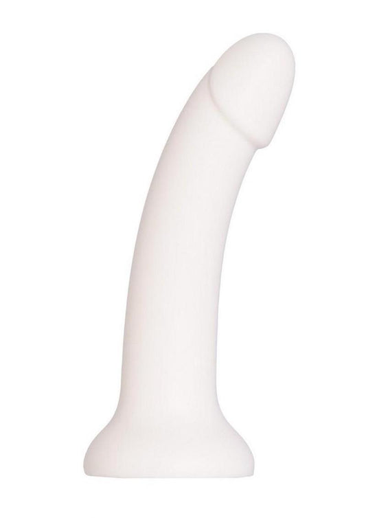Liquid Silicone Dong with Suction Cup - White - 7in