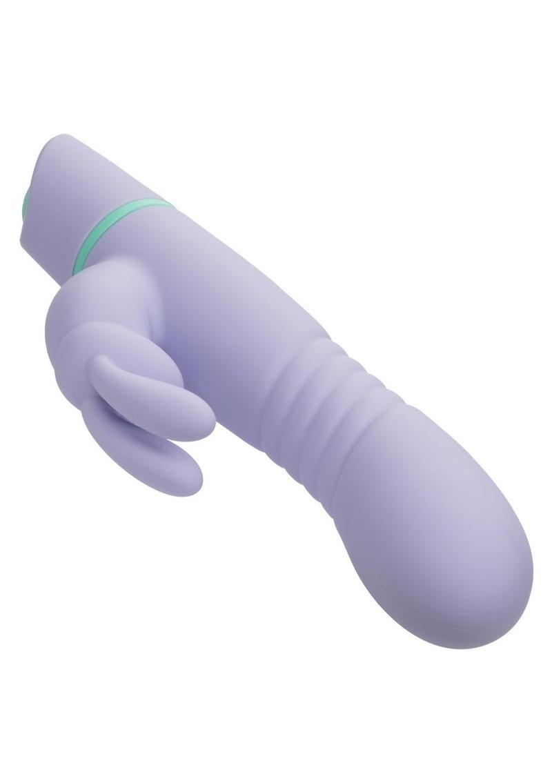 Love Bunny Thrusting Bunny Rechargeable Silicone Rabbit Vibrator - Purple/Teal