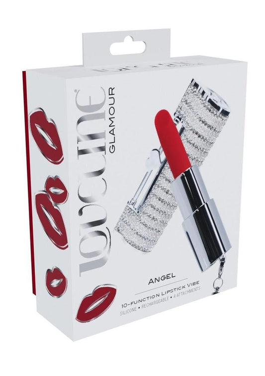 Loveline Angel Lipstick Rechargeable Silicone Vibrator - Clear