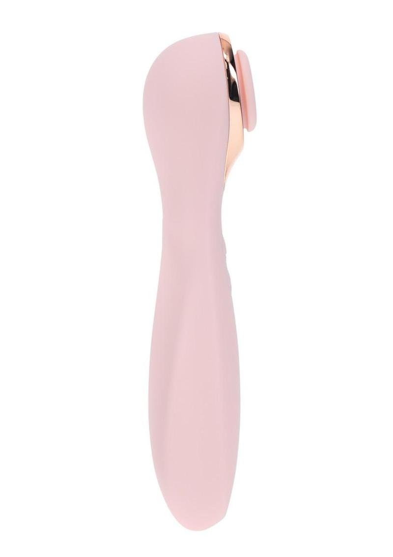 pink silicone vibrator closeup