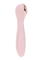 pink silicone vibrator closeup