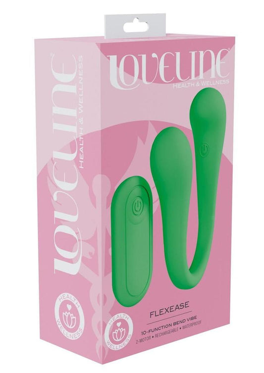 Loveline Flexease Bend rechargeable female sex toy vibrator Green