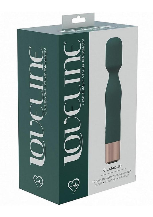 Loveline Glamour Silicone Rechargeable 10 Speed Mini Wand - Forest - Green