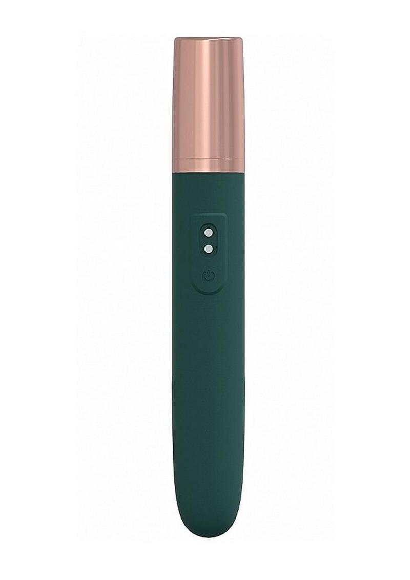 Loveline The Traveler Rechargeable 10 Speed Travel Vibrator - Green - Holds Lubricant - Green