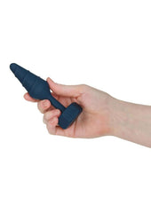 curved silicone anal plug with motorized rotation