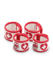 Medical roleplay nurse set with adjustable chain linked cuffs for restraint