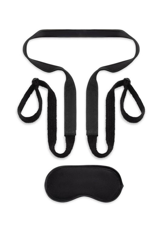 Lux Fetish Ride-Me Harness with Reins - Black