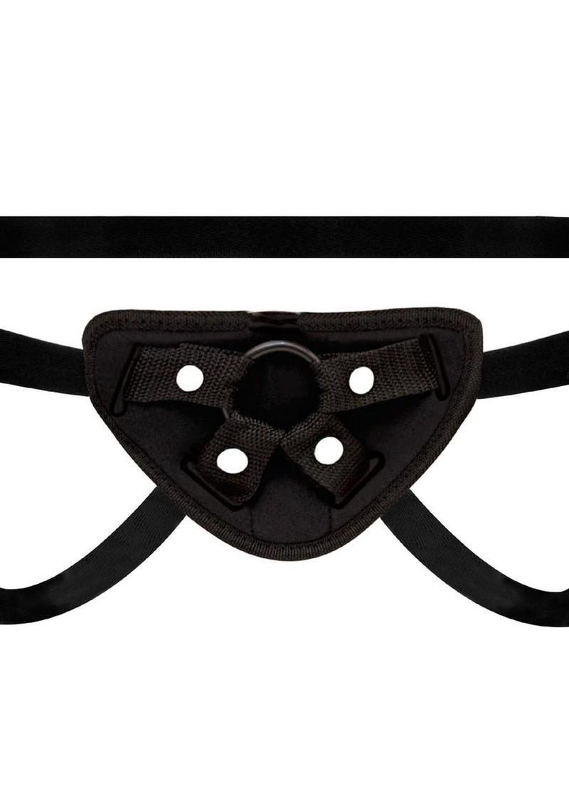 vibrating strap on dildo kit offering seven deep rumbling vibration functions and interchangeable o rings