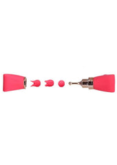 rose shaped silicone attachment set for pinpoint wand enhancing vibration intensity and pleasure