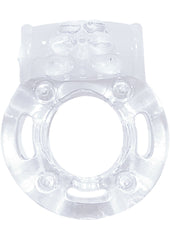 Macho Crystal Collection Vibrating Cock Ring - Clear