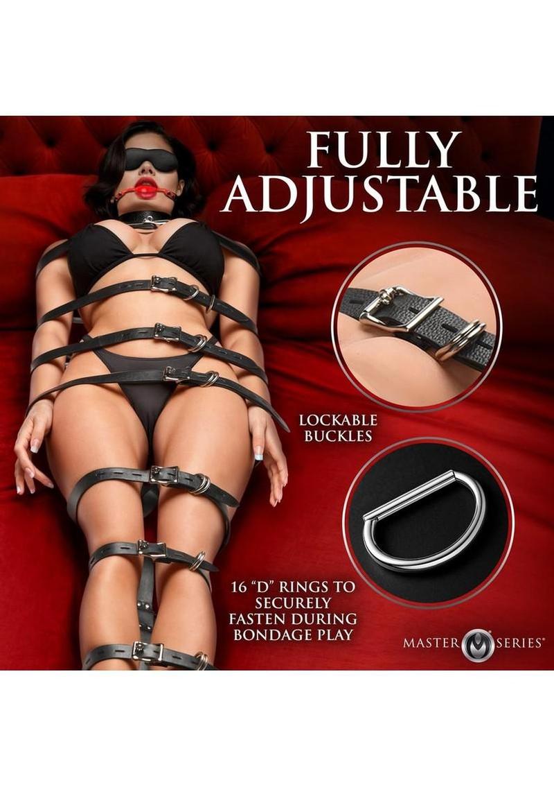 Premium BDSM gear restraint harness in vegan leather