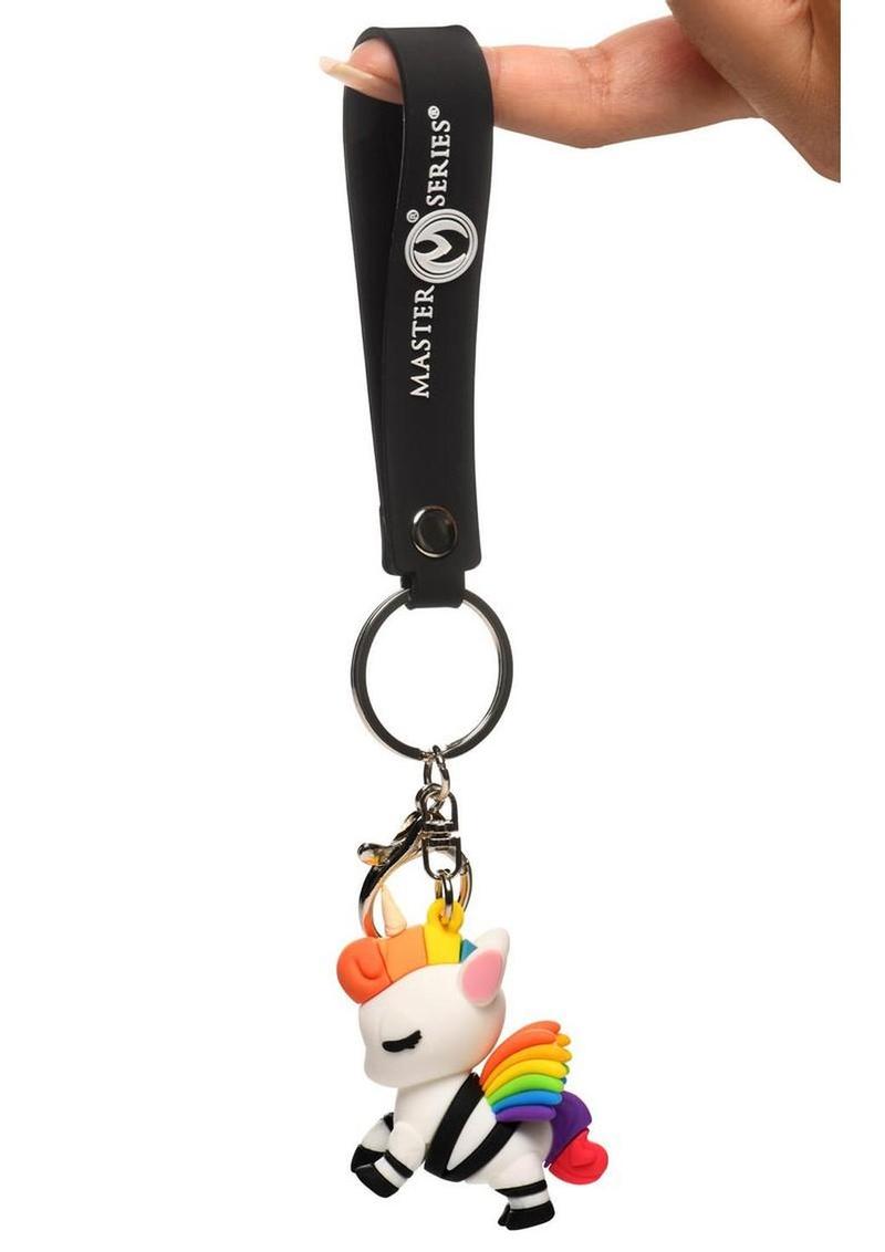 Bondage unicorn rainbow keychain